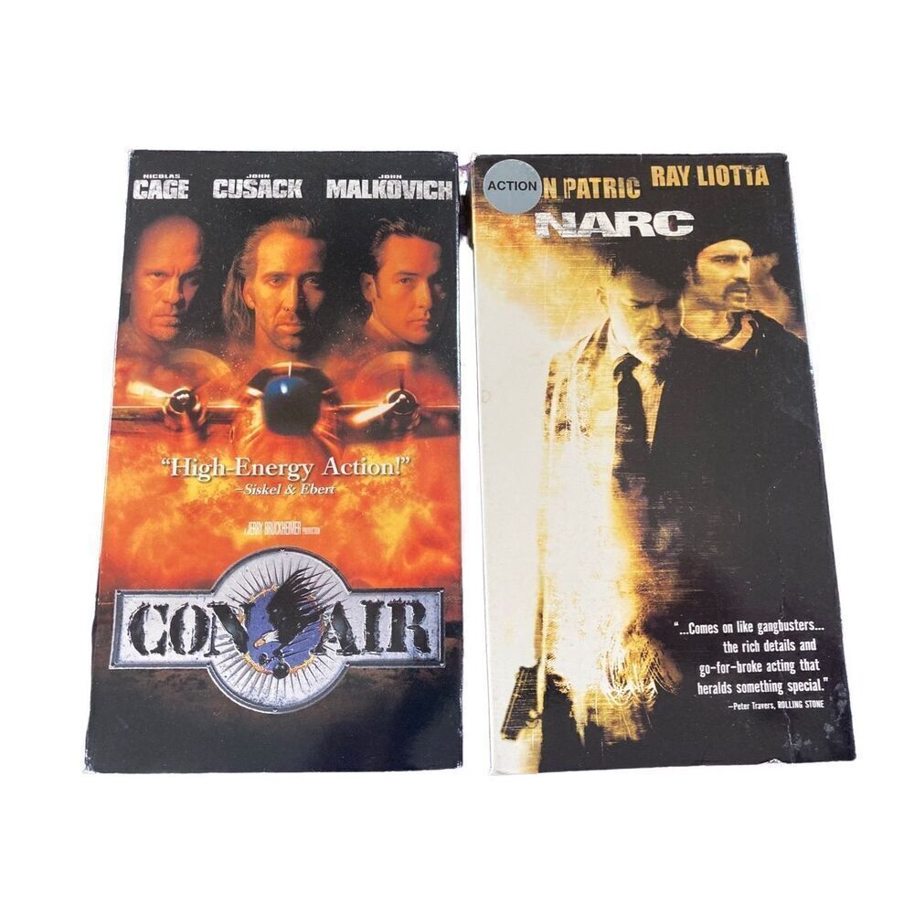 Con Air Narc VHS Tape Vintage Movie Y2K 90s 80s Electronics Action
